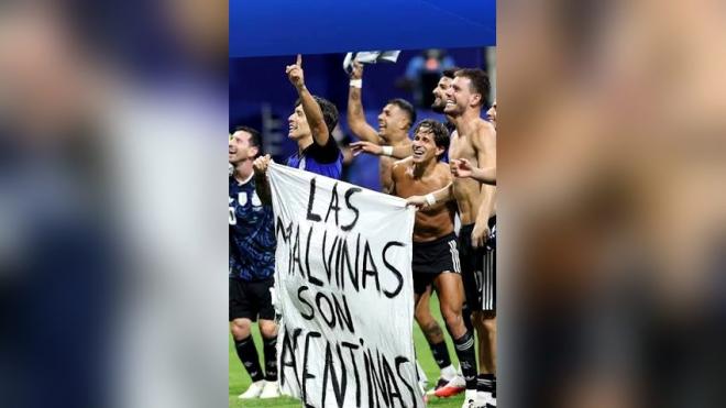 Argentina face action after waving Falklands banner