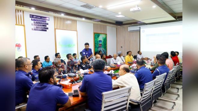 দুর্গাপূজায় নিরাপত্তা নিশ্চিত করতে মৌলভীবাজারে জেলা পুলিশের মতবিনিময়