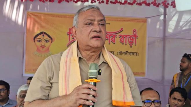 মৌলভীবাজারে দুর্গাপূজার নিরাপত্তা ও প্রস্তুতি দেখতে মণ্ডপ পরিদর্শনে মন্ত্রী আরিফুল হক